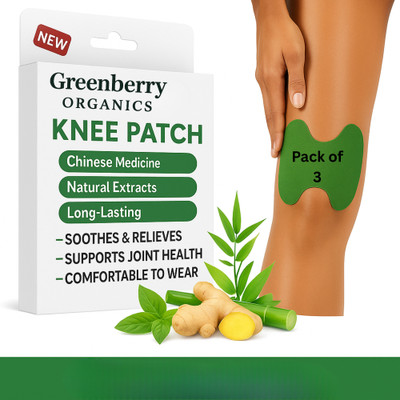 Greenberry Organics Heat & Herbal Blend Knee Patch for Pain Relief, Pack of 3 (30 Patches) Plaster & Patch(3 x 50 g)