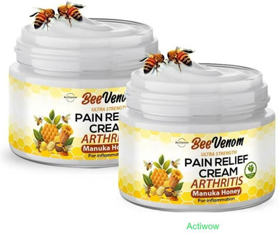 ACTIWOW Bee Venom Honey Pain Relief Lower Back And Sciatica Pain Cream Cream(2 x 50 g)