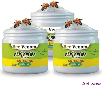 ACTIWOW Bee Venom Pain Relief Cream for Muscle Tension and Stiffness Pack of 3 Cream(3 x 50 g)