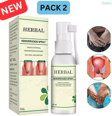 Oaken New HemHerb Pro Spray - Natural Hemorrhoid Relief & Removal Formula Spray(2 x 50 ml)