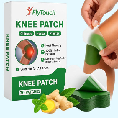 FlyTouch Quick Action Herbal Knee Pain Relief Patches with Long-Lasting Daily Comfort Plaster & Patch(30 x 1 Patches)
