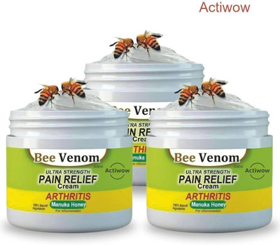 ACTIWOW Bee Venom Pain Relief Cream for Fast Acting Muscle Recovery Pack of 3 Cream(3 x 50 g)
