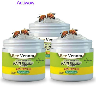 ACTIWOW Bee Venom Pain Relief Cream for Chronic Hip Pain Relief Pack of 3 Cream(3 x 50 g)