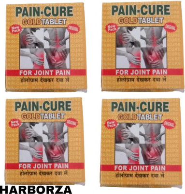 HARBORZA Pain Cure Gold Tablet Ayurvedic Joint Pain Relief Tablets pack of 4 Tablets-160 Tablets(4 x 40 Units)