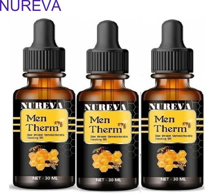 nureva Chest Burn Bee Oil Men Thermal Use Pack of 3 Liquid(3 x 30 ml)