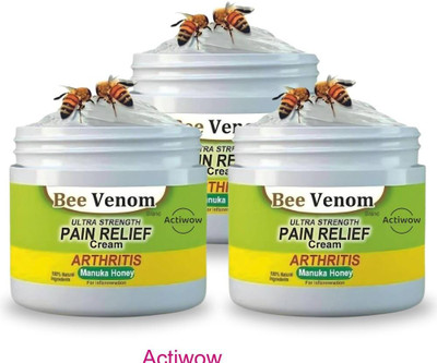 ACTIWOW Bee Venom Pain Relief Cream for Effective Relief from Tendon Pain Pack of 3 Cream(3 x 50 g)