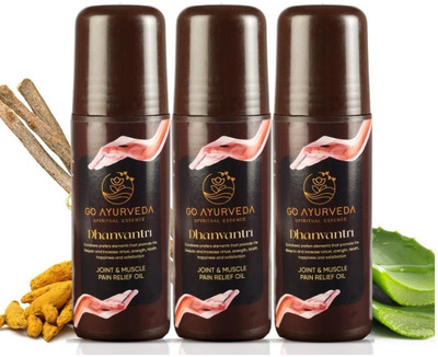 Go Ayurveda Dhanvantri Quick & Instant Body Pain Relief Oil Liquid(3 x 80 ml)