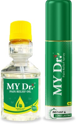 MY Dr. Pain Relief Oil (60 ml) & Spray (50 ml) - Combo Pack - Relieves All Joint Pains & Body Pains with Immediate Effect Liquid(2 x 55 ml)