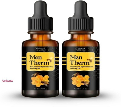 ACTIWOW Men Therm Bee Venom Heating Oil for Stretching Routine Support Liquid(2 x 15 ml)