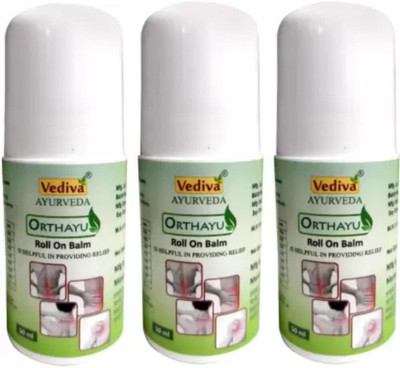Orthayu Ayurvedic Pain Relief Roll on for Joint, Back, Knee, Shoulder & Muscular Balm Balm(3 x 50 ml)