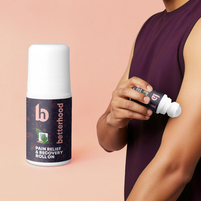 betterhood Pain Relief & Recovery Roll-On for Back, Joints & Muscle Pain, Pack of 1 Gel(50 ml)