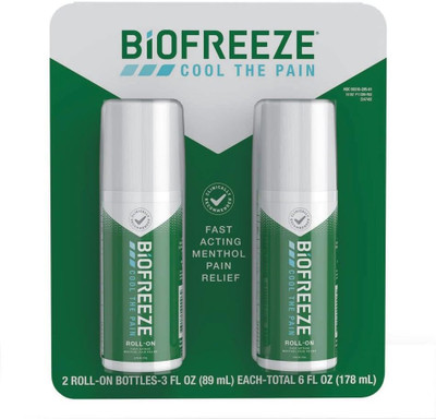 Biofreeze COOL THE PAIN ROLL ON MENTHOL (178ML PacK) Balm(2 x 89 ml)