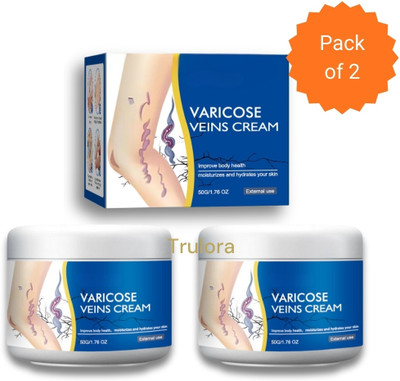 Trulora Varicose Veins Cream for Knee, Back, Leg and Ankle Targeted Relief Pack of 2 Cream(2 x 50 g)