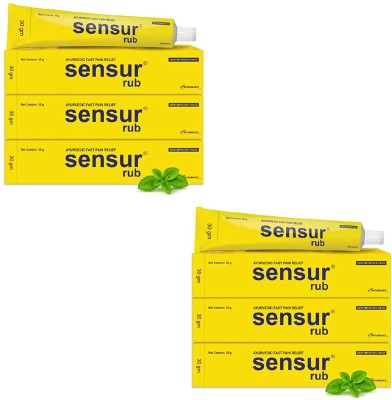 Sensur Natural & Ayurvedic Pain Relief Rub 30mg Pack of 10 Cream(6 x 30 g)