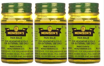 Monison Monisons Pain Relief Balm (PK OF 3) – Ayurvedic Solution for Pain & Cold Relief Balm(3 x 100 g)