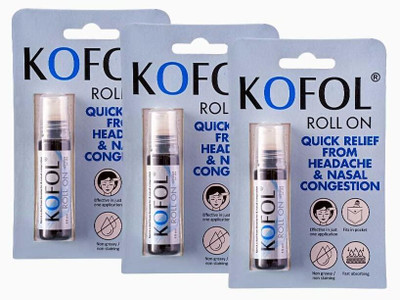 Kofol Roll On –Quick relief from headache & nasal congestion Liquid(3 x 3.33 ml)