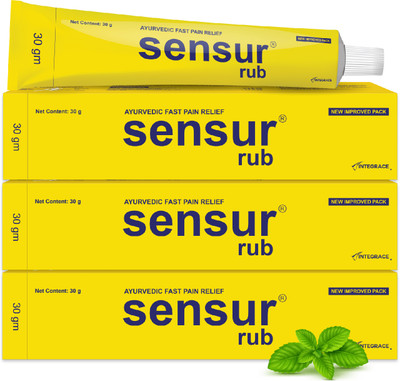 Sensur Natural & Ayurvedic Pain Relief Rub -(30mg, Pack of 3)|Fast Relief |All pains, One solution Cream(3 x 30 g)