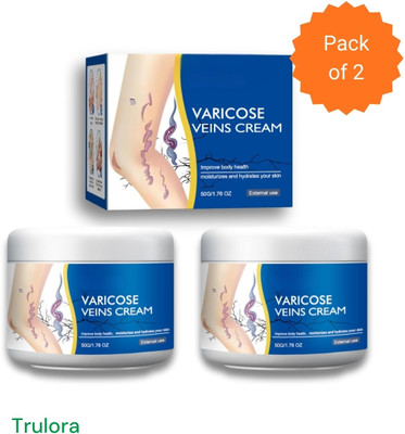 Trulora Herbal Leg Cream Varicose Veins Cream for Swelling and Spider Veins Pack of 2 Cream(2 x 50 g)