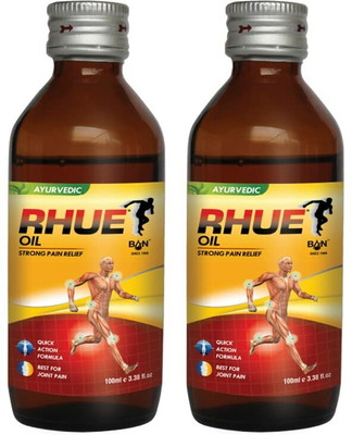 RHUE Ayurvedic Pain Relief Joint Oil For Body, Back, Knee, Legs, Shoulder & Muscle Liquid(2 x 100 ml)