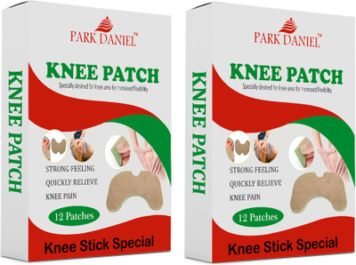 PARK DANIEL Knee Patches For Instant Knee Joint Pain Relief Pack of 2 (24 Patches) Plaster & Patch(2 x 12 Patches)