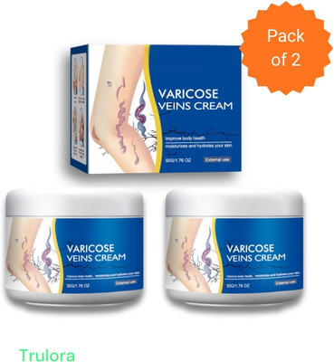 Trulora Restorative Varicose Veins Cream For Distressed Legs and Ankles Herbal Pack of 2 Cream(2 x 50 g)