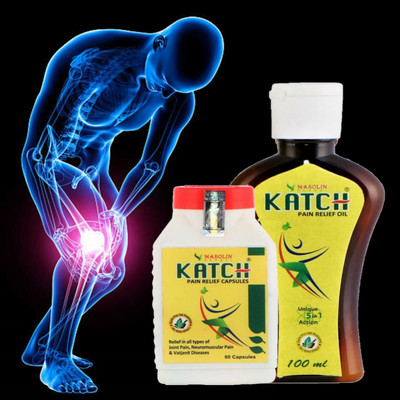 Masolin Herbal Katch Pain Relief Ayurvedic - Oil 100ml and Capsules 60Caps Liquid(2 x 1 Units)