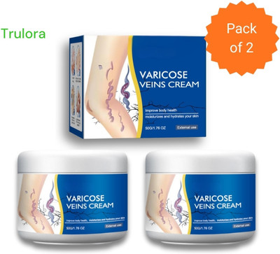 Trulora Varicose Veins Cream For Instant Leg Swelling Relief and Fatigue Pack of 2 Cream(2 x 50 g)