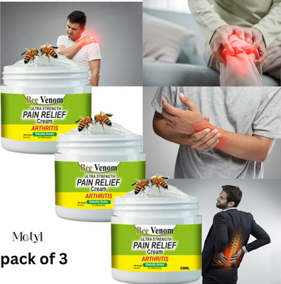 MOTYL BeeVenom Joint & Bone Therapy Cream for Pain Relief, Fast Action Ointment Cream Cream(3 x 16.67 g)