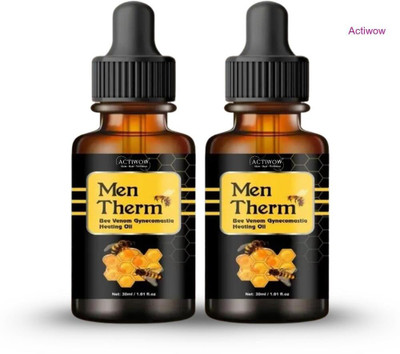 ACTIWOW Men Therm Bee Venom Heating Oil for Obstacle Gym Muscle Support Liquid(2 x 15 ml)