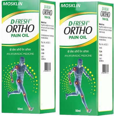 MOSKLIN D FRESH PAIN OIL FOR INSTANT RELIEF MUSCLE & JOINT PAIN PACK OF - 50ml x 2 Liquid(2 x 50 ml)