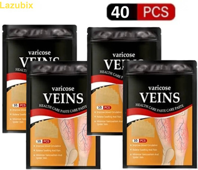 Lazubix Natural Plant-Based Varicose Vein Patches for Leg Restoration – Pack of 4 Plaster & Patch(40 x 1 Patches)