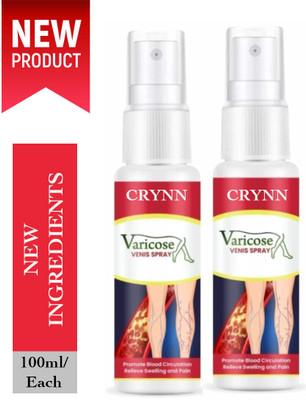 Crynn Pack of 2 Varicose Vein Oil Spray 100ml – Quick Vein Pain Solution Liquid(2 x 100 ml)
