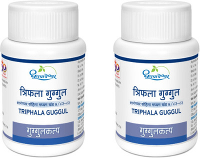 DHOOTAPAPESHWAR Triphala Guggul 60Tab pack of 2 Tablets(2 x 60 Units)