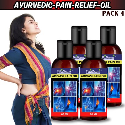 Phillauri Adivasi Pain Relief Massage Oil For Joint Pain| Men & Women | Liquid(4 x 60 ml)