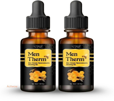 ACTIWOW Men Therm Bee Venom Heating Oil for End-of-Day Body Ease Liquid(2 x 15 ml)