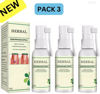 Oaken Fast-Acting Natural Herbal Piles Hemorrhoids Relief Spray Formula Spray(3 x 50 ml)
