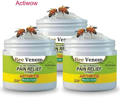 ACTIWOW Bee Venom Pain Relief Cream for Fast Relief from Muscle Tightness Pack of 3 Cream(3 x 50 g)