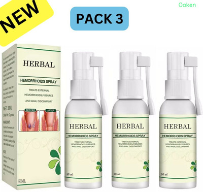 Oaken Natural Hemorrhoid Relief Spray | Fast Herbal Solution for Piles Spray(3 x 50 ml)