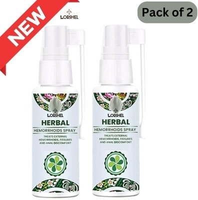 LORSHEL Piles Spray Herbal Hemorrhoid Spray - Effective Pain Relief Liquid(2 x 40 ml)