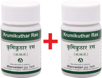 DHANVANTARI Krumikuthar Ras 60 Tablets Pack of 2 Tablets(2 x 60 Units)
