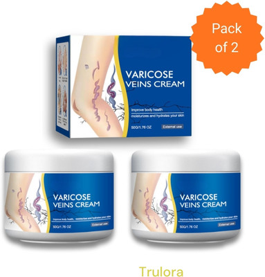 Trulora Leg and Ankle Varicose Veins Cream For Herbal Remedy Swelling Relief Pack of 2 Cream(2 x 50 g)