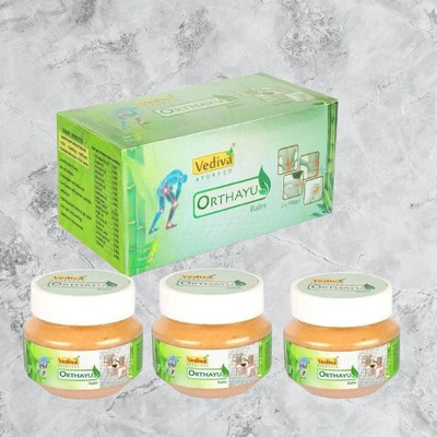 Orthayu Pain relief balm PO3X100g, Knee pain relief balm, Instant relief from pain Balm(3 x 66.67 g)