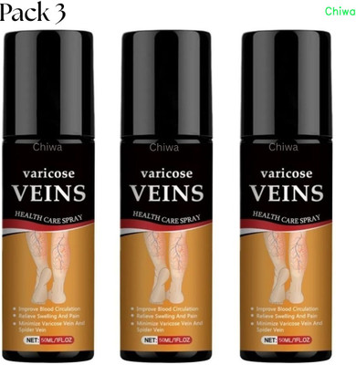 CHIWA Varicose Veins Spray OG Natural Cooling Relief For Daily Secure Movement Liquid(3 x 100 ml)