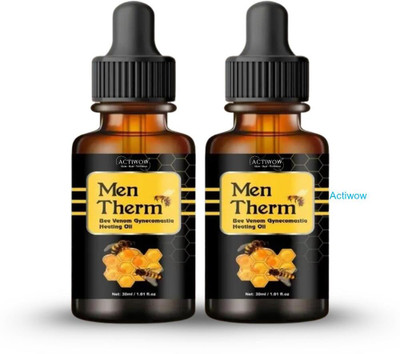 ACTIWOW Men Therm Bee Venom Heating Oil for Leg Curl Soreness Relief Liquid(2 x 15 ml)