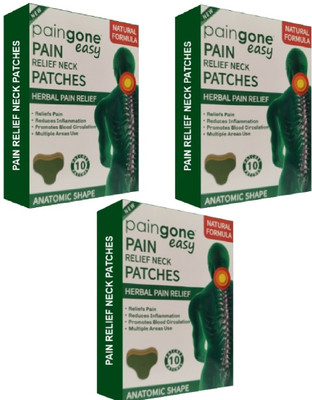 Pink Square Herbal Neck Pain Relief Patch with Menthol & Camphor Plaster - 10Patch Pack of 3 Plaster & Patch(3 x 10 Patches)