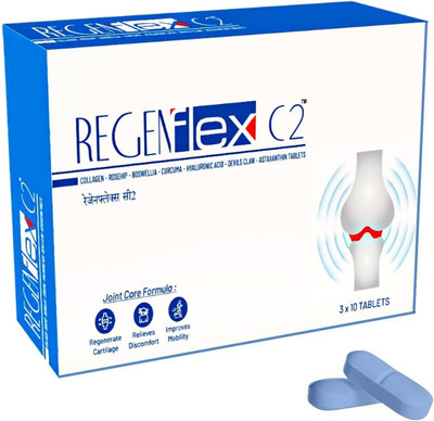 Regenflex c2 Regenflex C2_30 Joint Support Supplement,Type 2 collagen with 6 plant extract Tablets(3 x 10 Units)