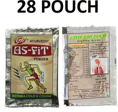 Quickbits 28 sachet As-Fit Powder is An Ayurvedic Powder For Asthma, Cold and Cough Powder(28 x 1 Units)