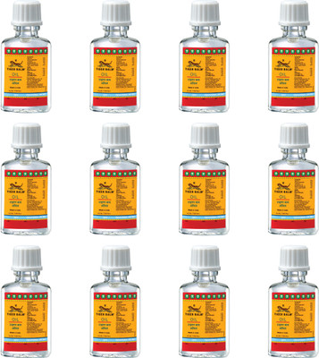 Tiger Balm Ayurvedic Pain Relief Oil 3ml each (Pack of 12) for Headache and Stuffy Nose Liquid(12 x 3 ml)