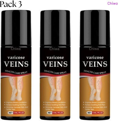 CHIWA Varicose Veins Spray OG Fast Absorbing Pain Relief Spray For Confident Mobility Liquid(3 x 100 ml)