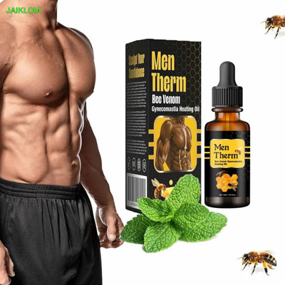 JAIKLOIA Men Thermal Bee Venom Slimming Gentle Chest Oil Safe Firming Herbal Formula Liquid(30 ml)